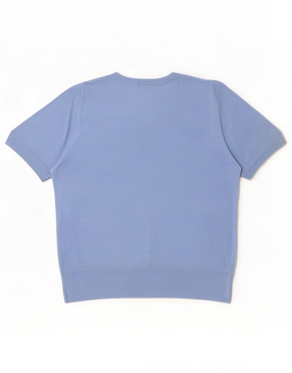 Marks & Spencer Damen-Pullover, kurzärmelig, Rundhalsausschnitt, Gr. 20, 2XL, Blau