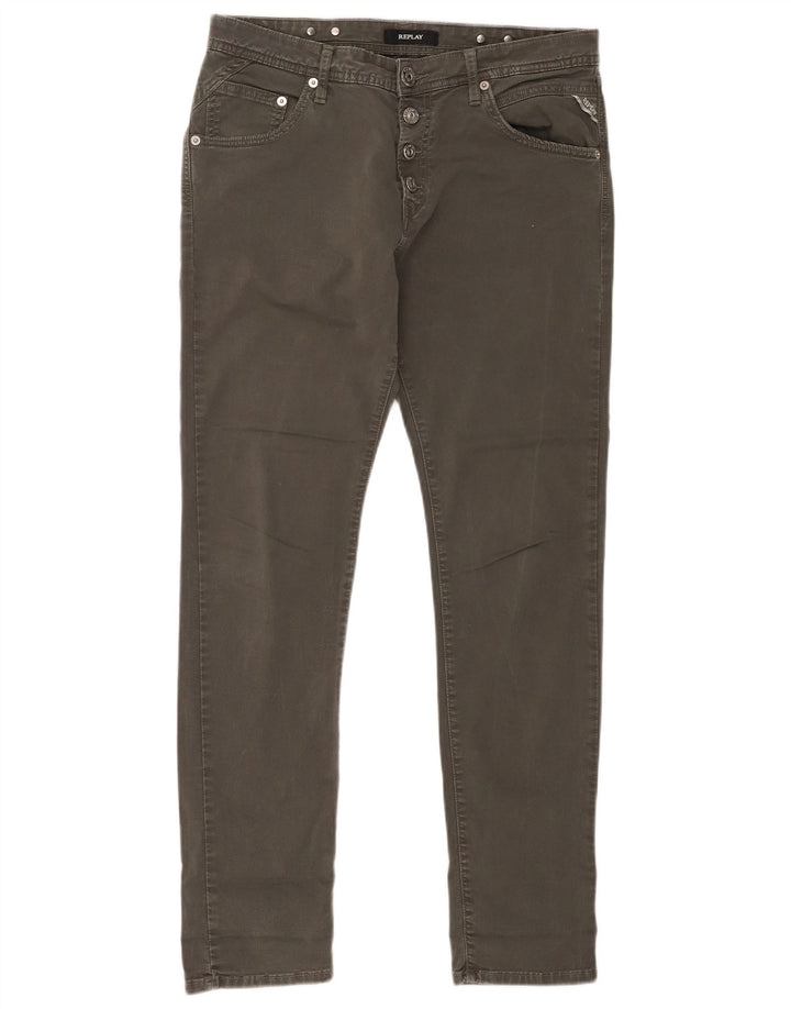 Replay Damen Slim Jeans W32 L29 Grau