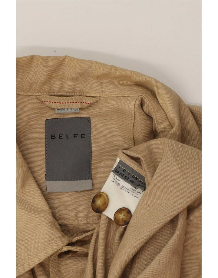 Belfe Herren-Utility-Jacke UK 44 2XL Beige Baumwolle