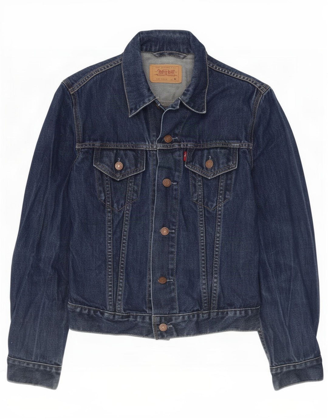 Levi's Damen Jeansjacke UK 12 Medium Marineblau Baumwolle