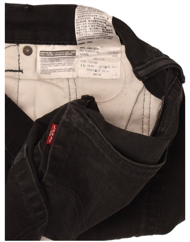 Levi's Herren Slim Jeans W31 L32 Schwarze Baumwolle