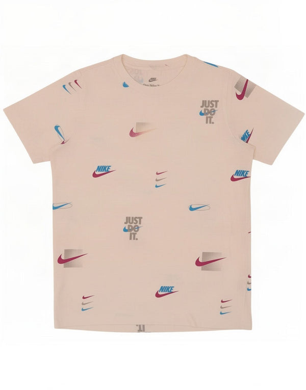 Nike Jungen T-Shirt mit Grafik, 12–13 Jahre, Größe L, weiße Baumwolle
