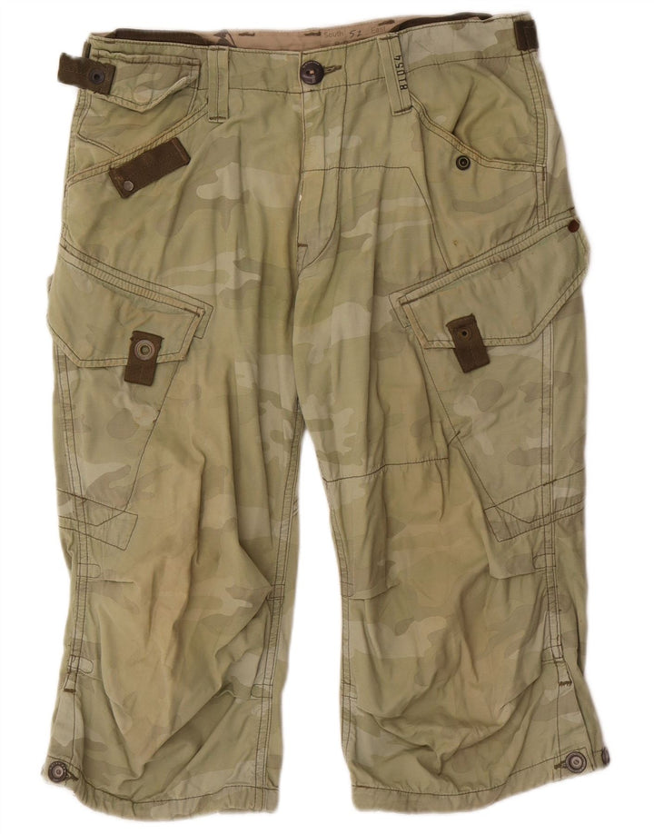 G-STAR Herren Cargo-Bermudashorts Medium W34 Khaki Camouflage Baumwolle
