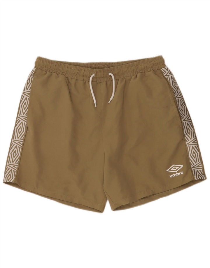 Umbro Herren-Badeshorts mit Grafik, groß, Khaki, Farbblock-Polyester