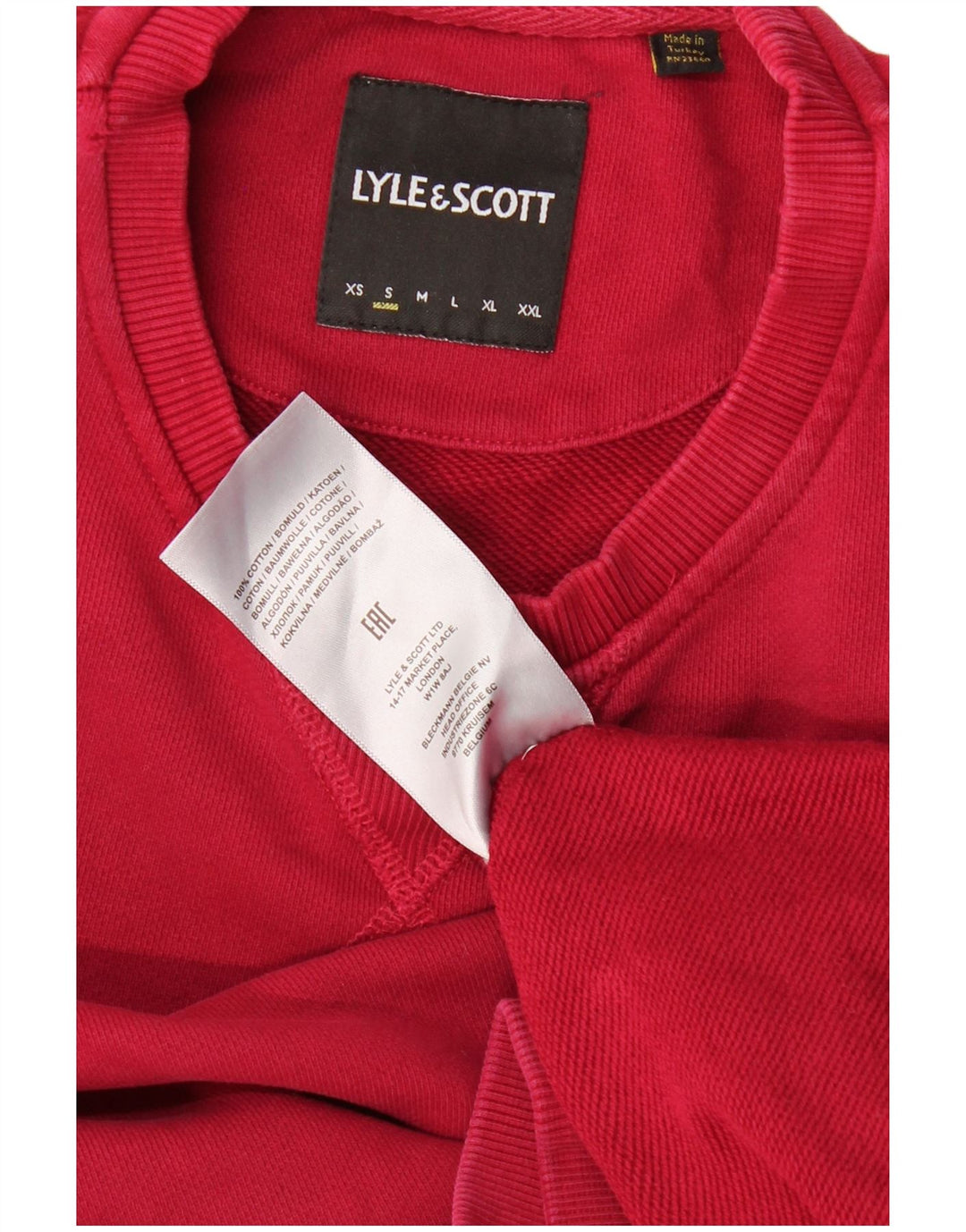 LYLE & SCOTT Herren-Sweatshirt, Pullover, Größe S, rot, Baumwolle