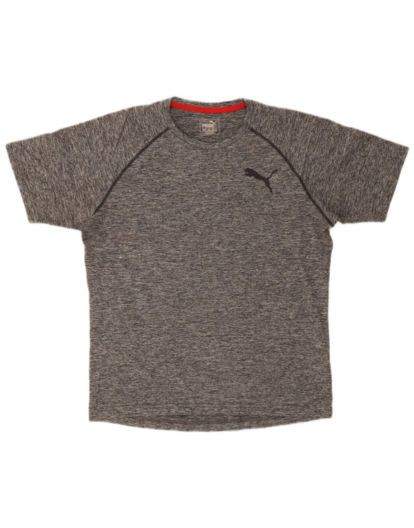 Puma Mens T-Shirt Top Medium Grey Flecked Polyester
