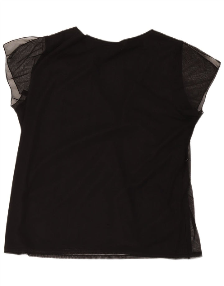 Agenda Damen Bluse Top UK 16 Large Schwarz Polyester