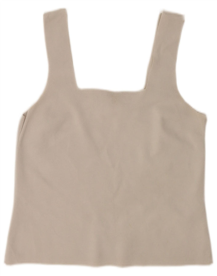 Reiss Damen Crop Cami Top UK 14 Large Off White Viscose