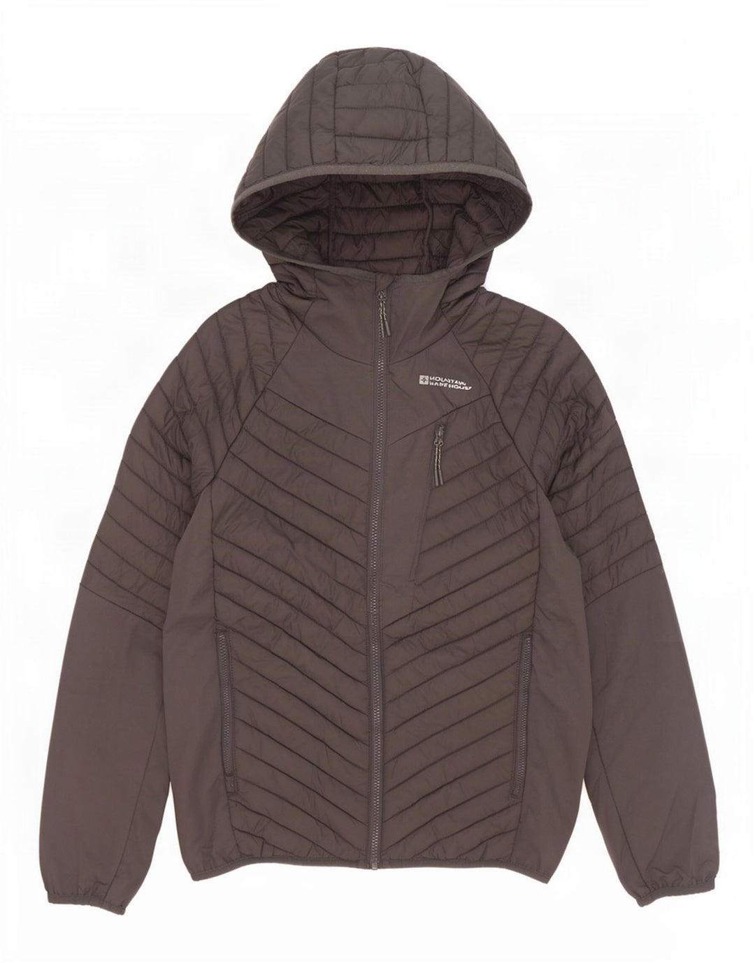 Mountain Warehouse Wattierte Herrenjacke mit Kapuze, UK 34, XS, Grau, Polyester