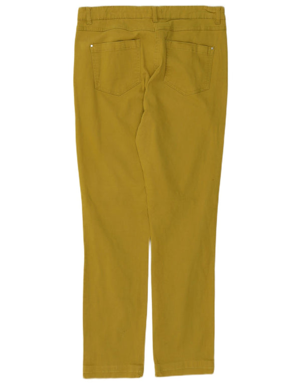 M&Co Damen Slim Casual Hose UK 14 Large W32 L28 Gelbe Baumwolle
