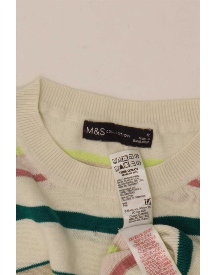 Marks & Spencer Damen-Pullover mit Rundhalsausschnitt, Gr. 12, mittelmehrfarbig