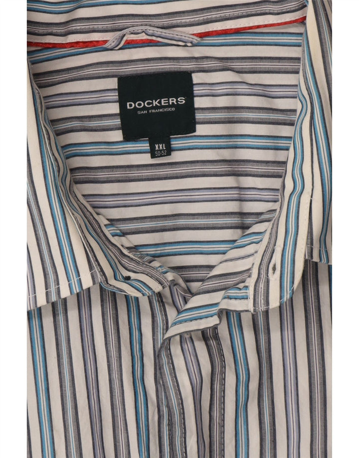 Dockers Herrenhemd Größe 50/52 2XL Weiß gestreift