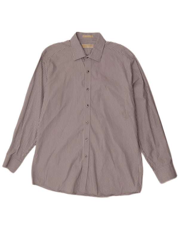 Michael Kors Mens Shirt Size 16 1/2 Large Grey Striped Cotton