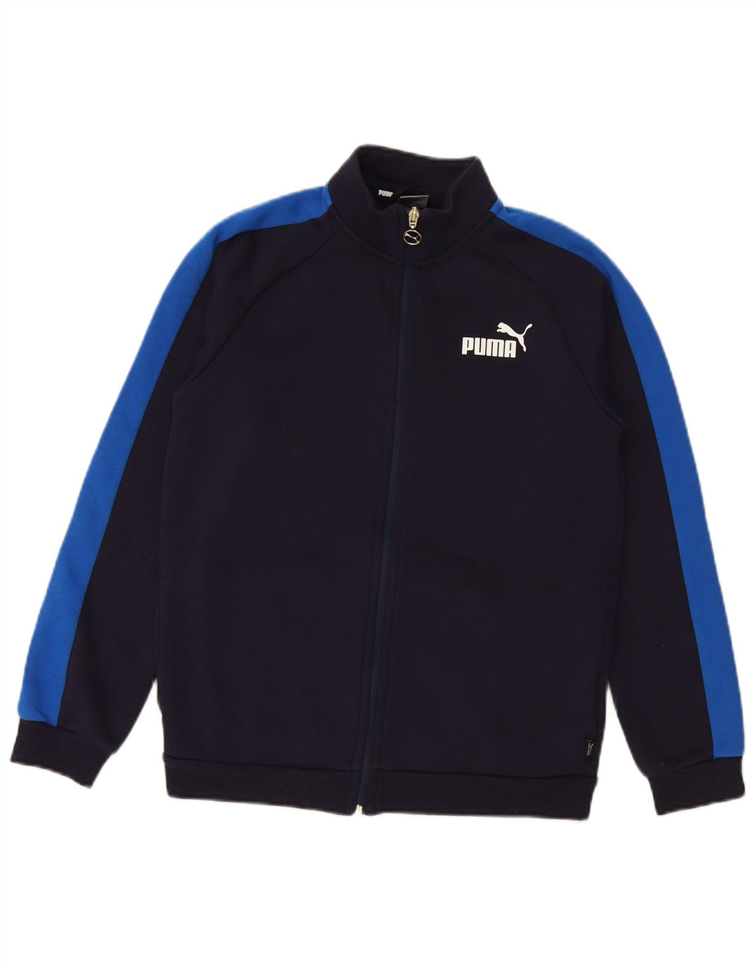 PUMA Jungen-Trainingsanzug-Top-Jacke, 13–14 Jahre, marineblaue Baumwolle