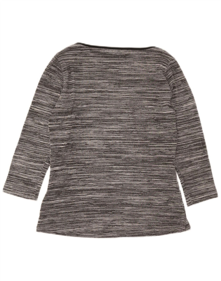 Marks & Spencer Damen-Top, 3/4-Ärmel, UK-Größe 8, Größe S, grau gefleckte Viskose