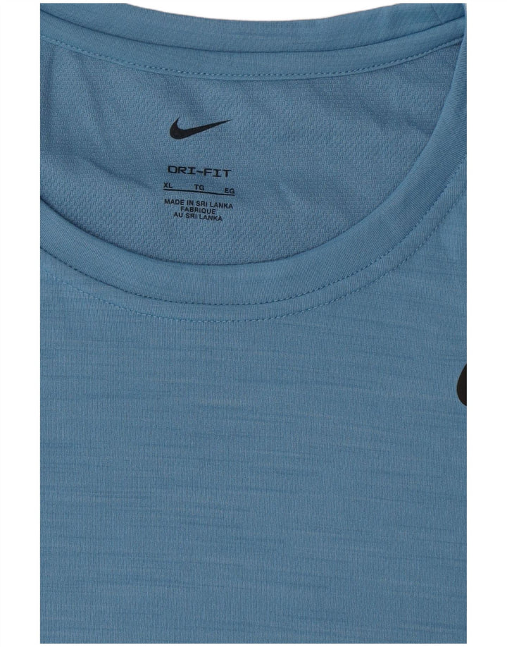 Nike Herren Dri Fit T-Shirt Top XL Blau Polyester
