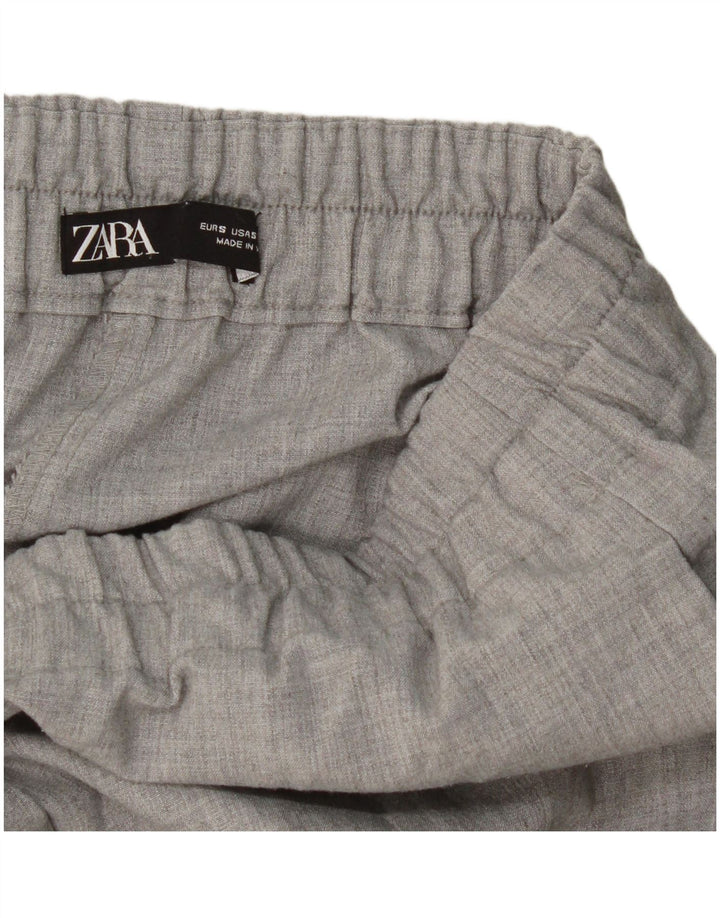Gerade geschnittene Damenhose von Zara, Größe S, W26, L24, Grau
