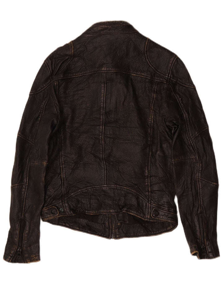 Gypsy Herren Lederjacke UK 38 Medium Schwarz