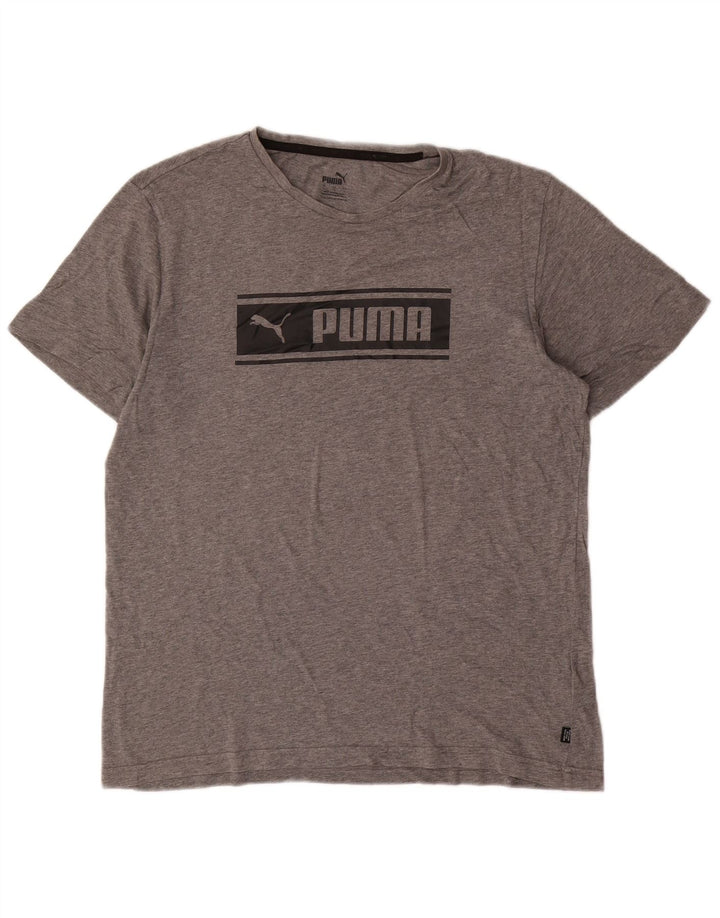 Puma Herren-T-Shirt mit Grafik, groß, aus grauer Baumwolle