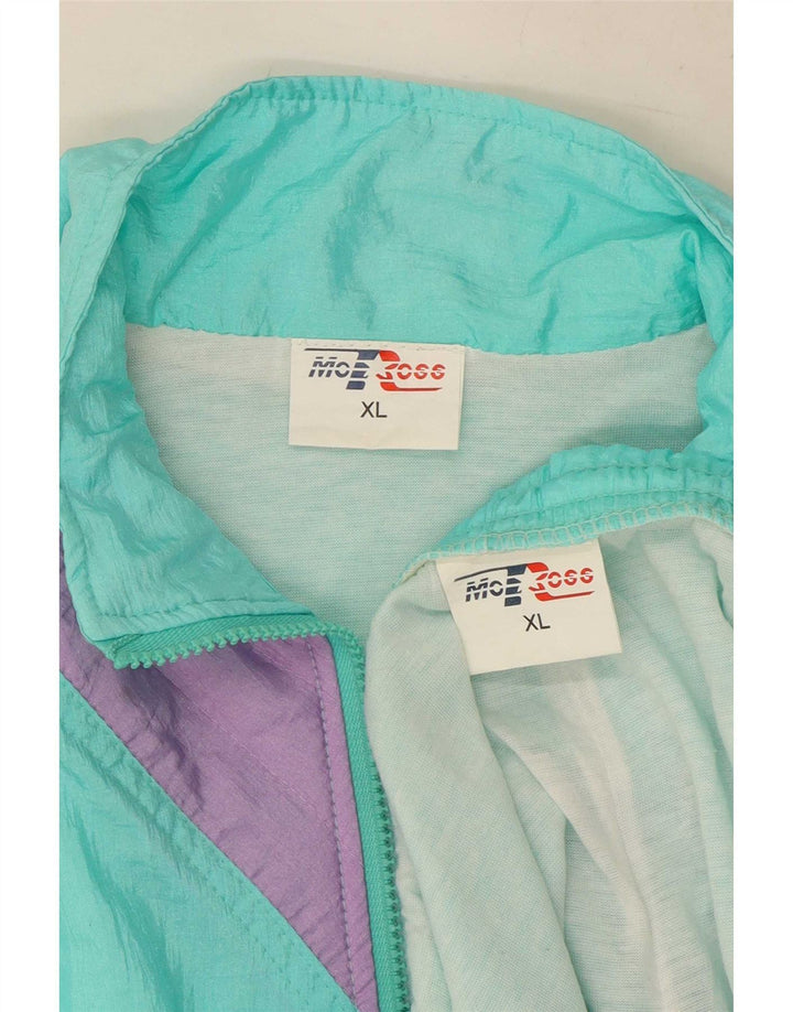 MC Ross Herren-Trainingsanzug XL, türkisfarbenes Colourblock-Nylon