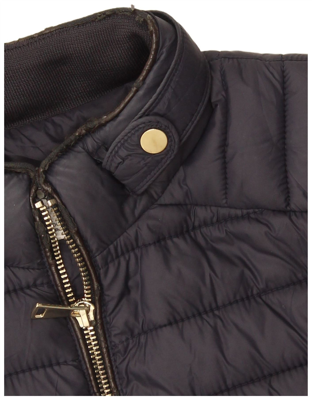 Zara Damen Wattierte Jacke UK 10 Small Marineblaues Nylon