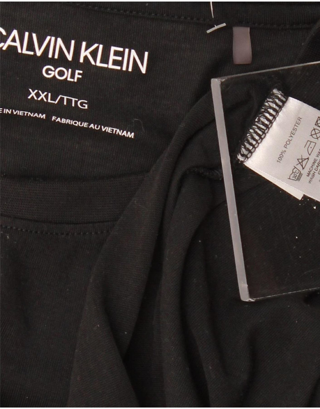 CALVIN KLEIN Herren T-Shirt Top 2XL Schwarz Polyester