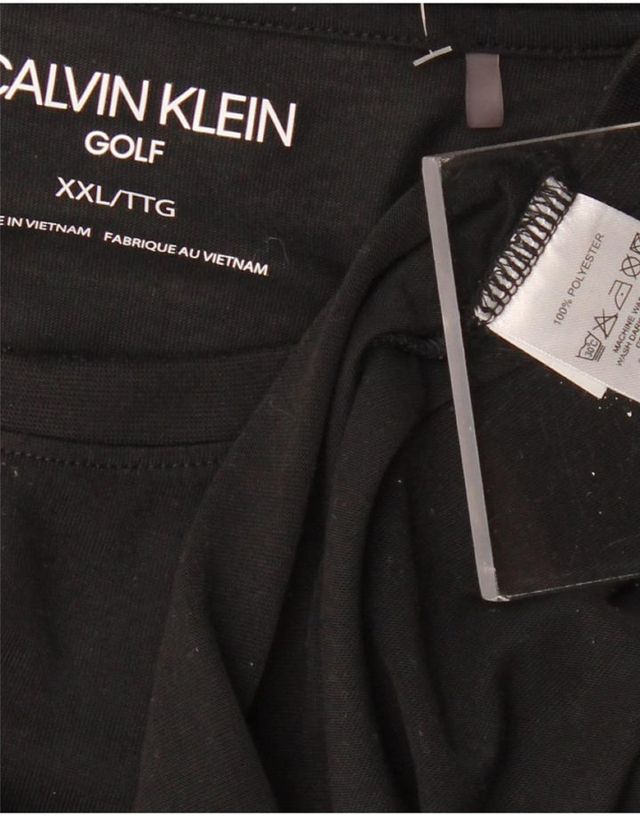 CALVIN KLEIN Herren T-Shirt Top 2XL Schwarz Polyester