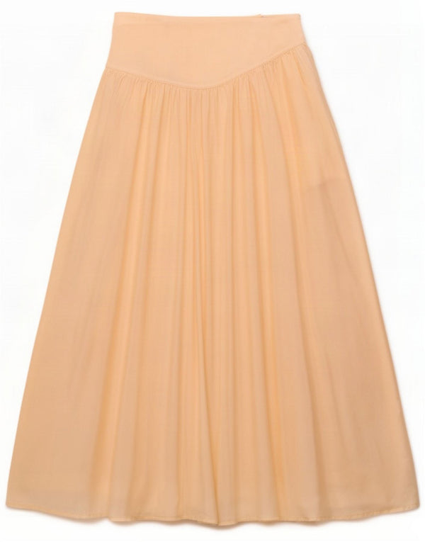 Byblos Damen Plissee-Schlagrock US 8 Medium W26 Beige Seide