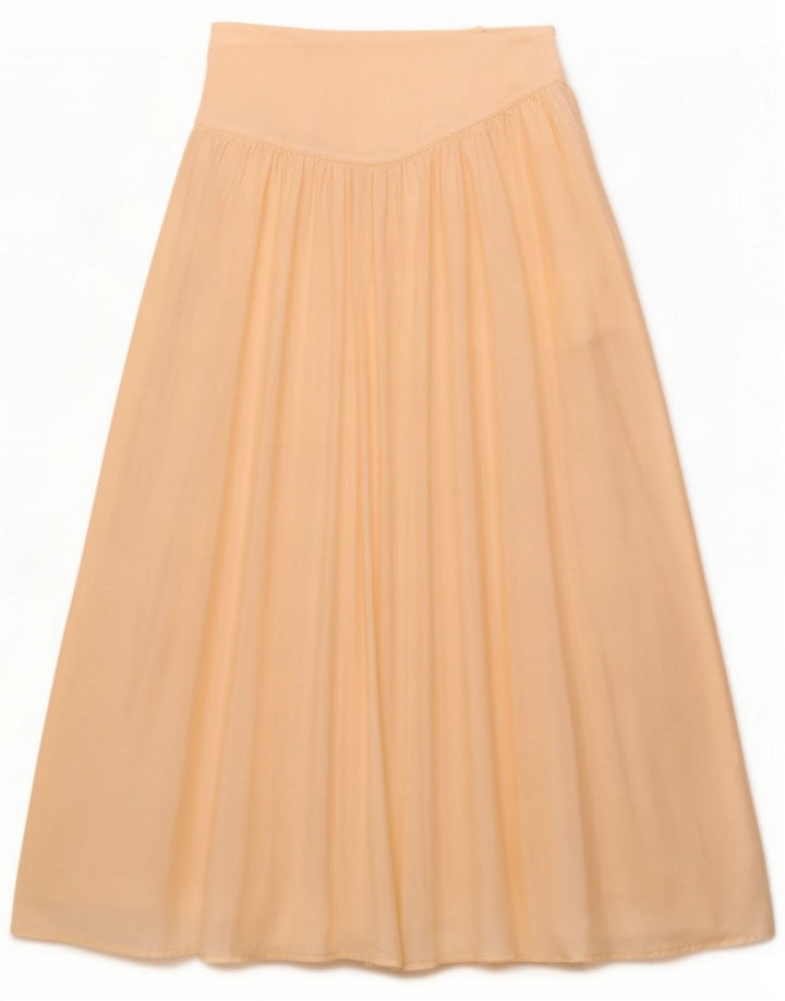 Byblos Damen Plissee-Schlagrock US 8 Medium W26 Beige Seide