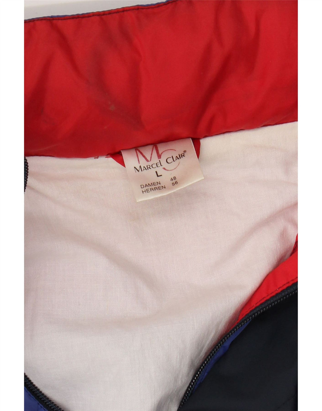 Marcel Clair Herren-Regenjacke mit Kapuze, EU 56, 3XL, Marineblau, Farbblock