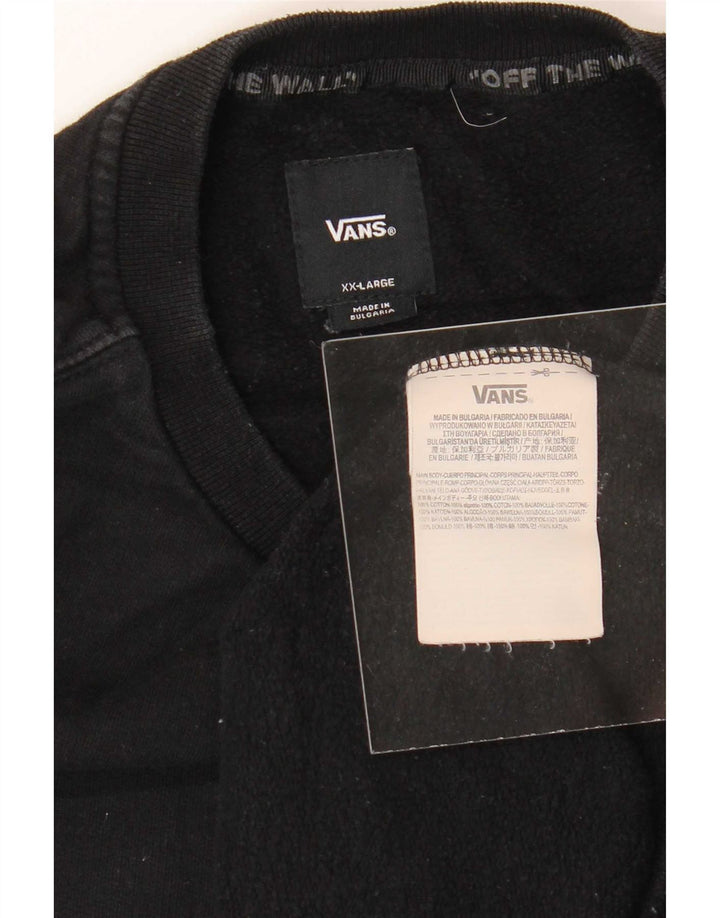 Vans Herren-Sweatshirt mit Grafik, 2XL, schwarze Baumwolle