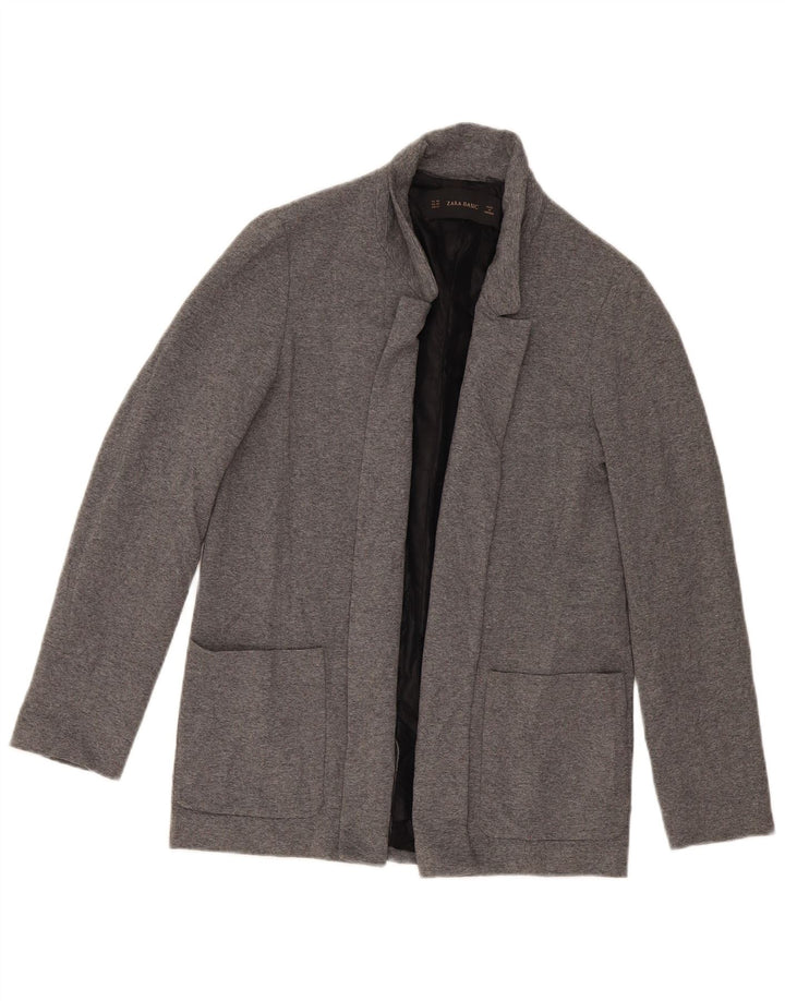 Zara Damen offene übergroße Blazerjacke UK 6 XS Graue Viskose