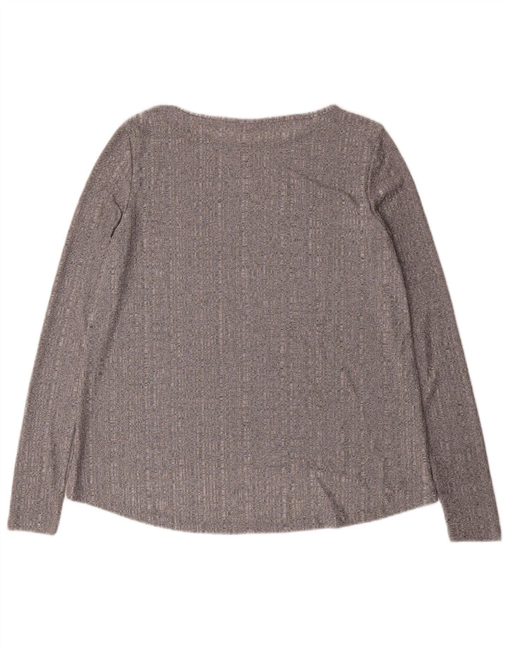 Zara Damen Top Langarm UK 10 Small Grau meliert