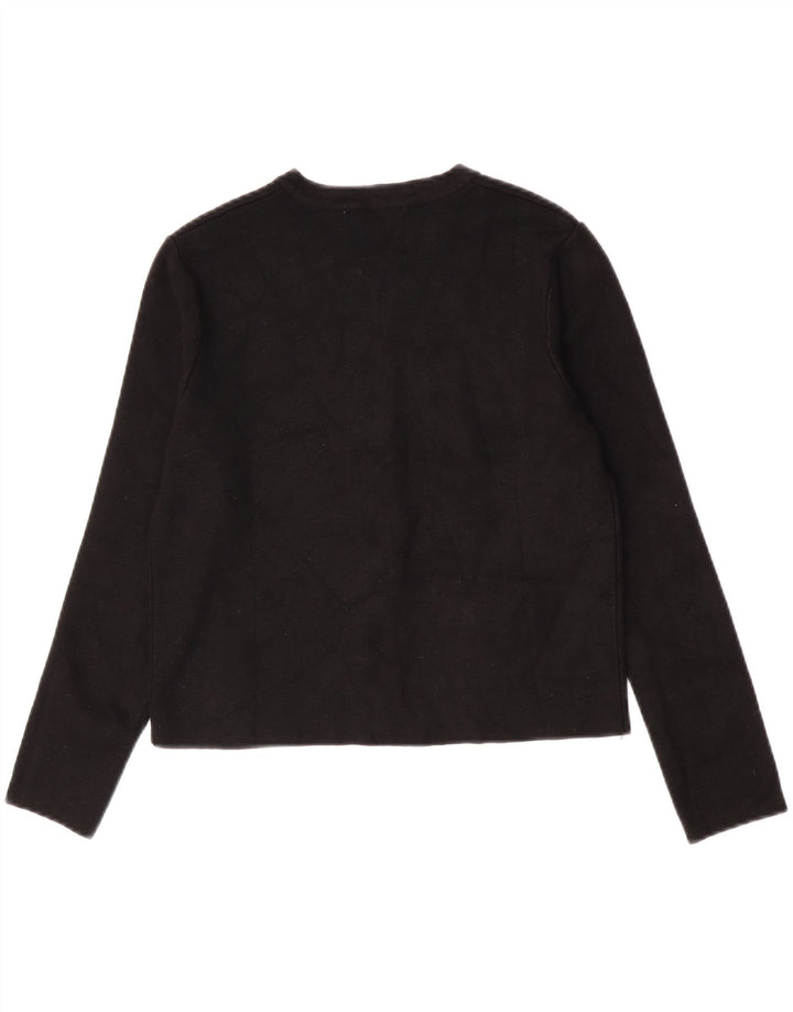 Zara Damen Crop Cardigan Pullover UK 12 Medium Schwarz