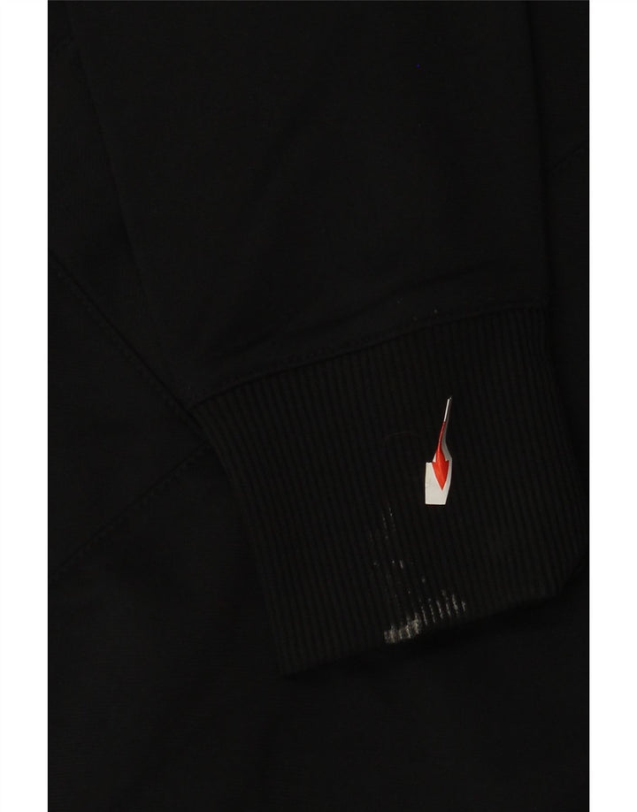 Nike Damen-Trainingsanzug-Top-Jacke UK 10/12 Mittelschwarzes Nadelstreifen-Polyester