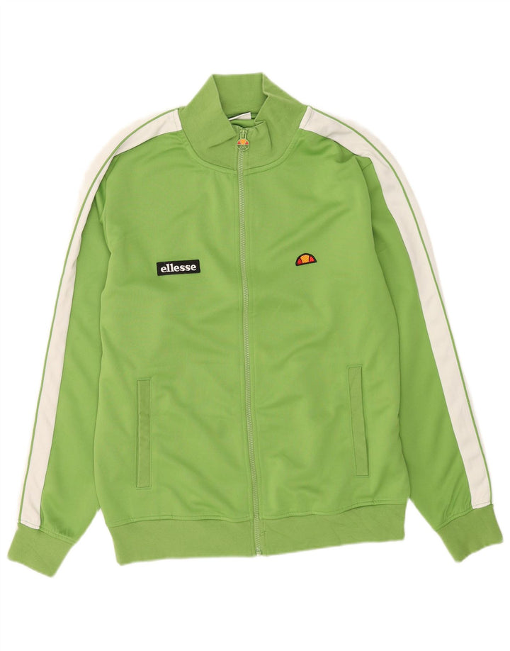 Ellesse Herren-Trainingsanzugoberjacke aus mittelgrünem Farbblock-Polyester