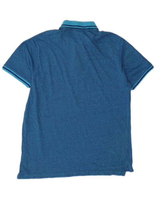Pierre Cardin Herren-Poloshirt mit normaler Passform, mittelblaue Baumwolle