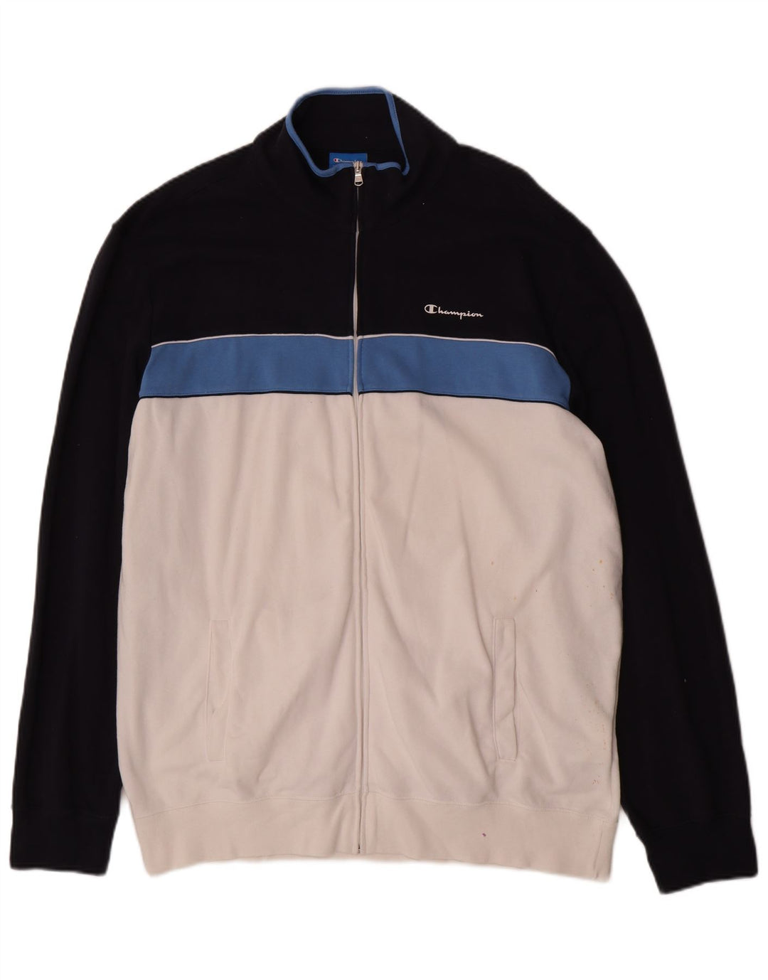 Champion Herren-Trainingsanzugoberteil, Jacke, 3XL, Marineblau, Colourblock-Baumwolle