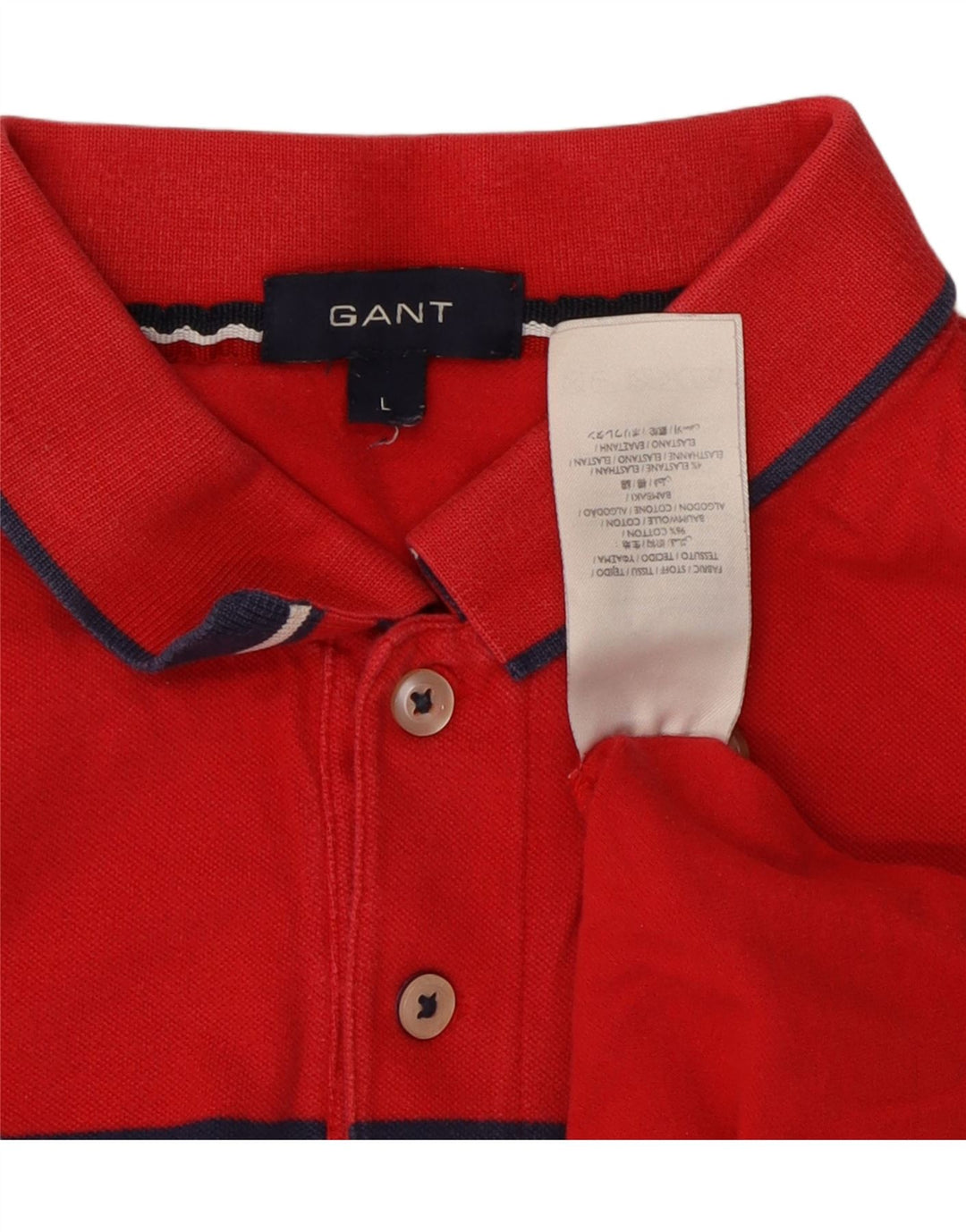Gant Herren-Poloshirt, groß, rot, Colourblock-Baumwolle