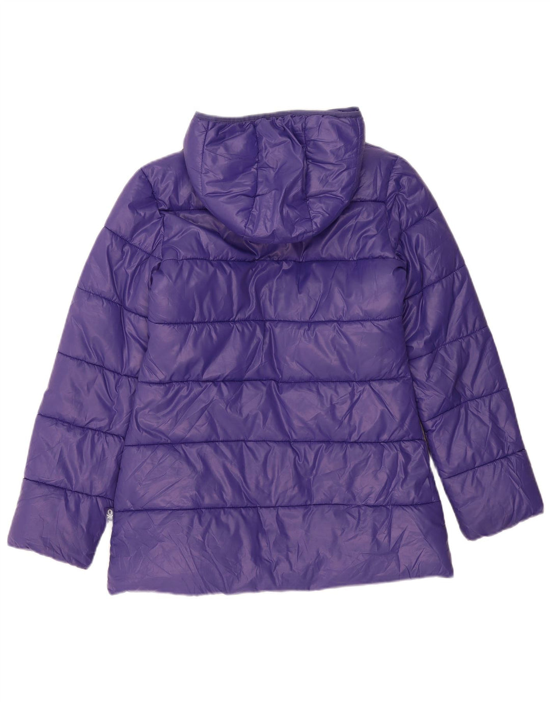 BENETTON Wattierte Mädchenjacke mit Kapuze, 11–12 Jahre, 2XL, Lila, Polyester