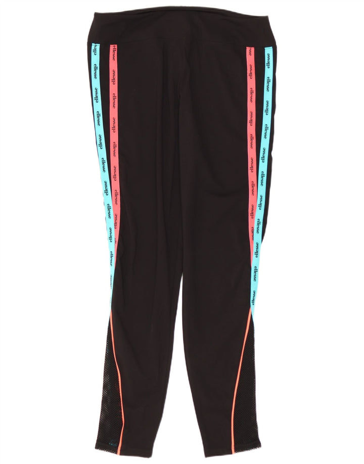 Ellesse Womens Graphic Leggings UK 14 Large Schwarz Colourblock