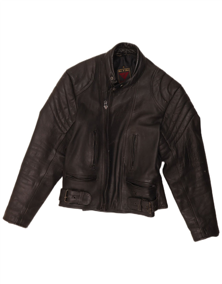 Modeka Herren Leder Racer Jacke IT 56 2XL Schwarz Motorrad