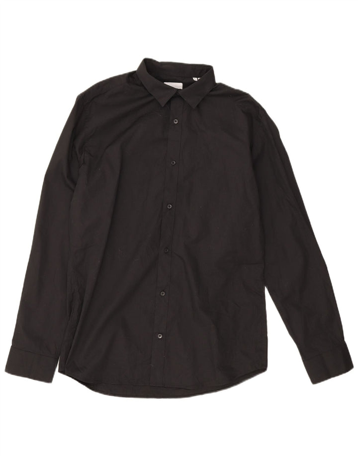 Jack & Jones Herren-Hemd, groß, aus schwarzer Baumwolle