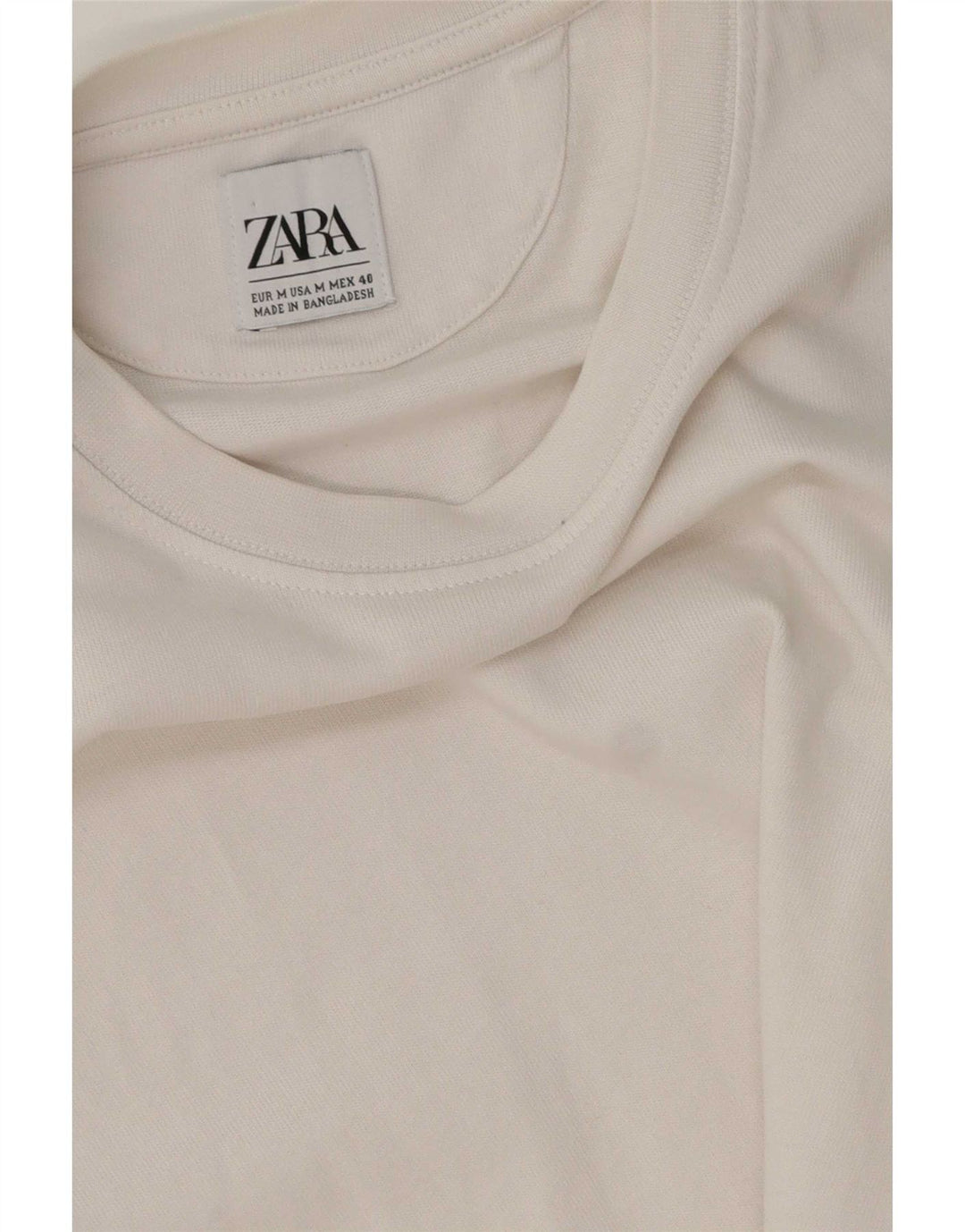 Zara Herren T-Shirt Top Mittelweiß