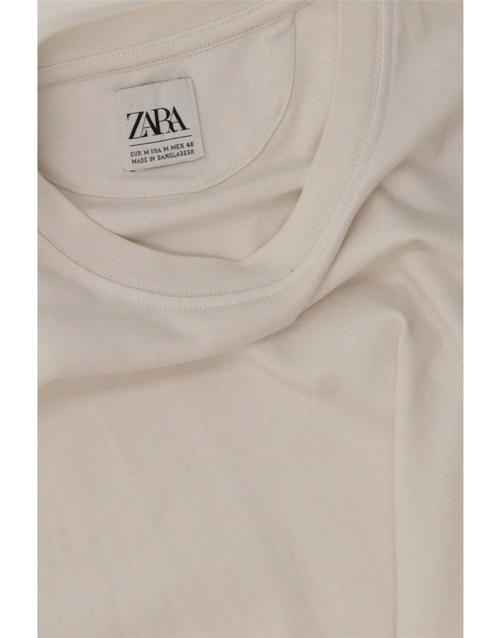 Zara Herren T-Shirt Top Mittelweiß