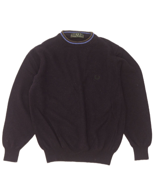 Fred Perry Damen Rollkragenpullover Pullover UK 16 Große marineblaue Wolle