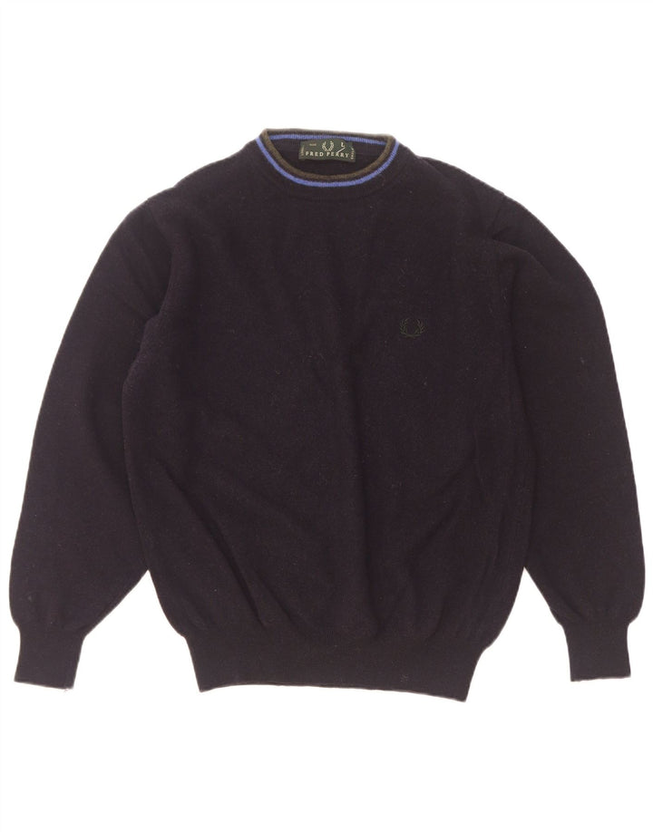Fred Perry Damen Rollkragenpullover Pullover UK 16 Große marineblaue Wolle