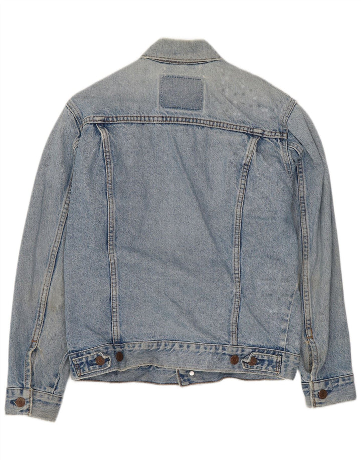 LEVI'S Damen Crop Denim Jacke UK 14 Große blaue Baumwolle