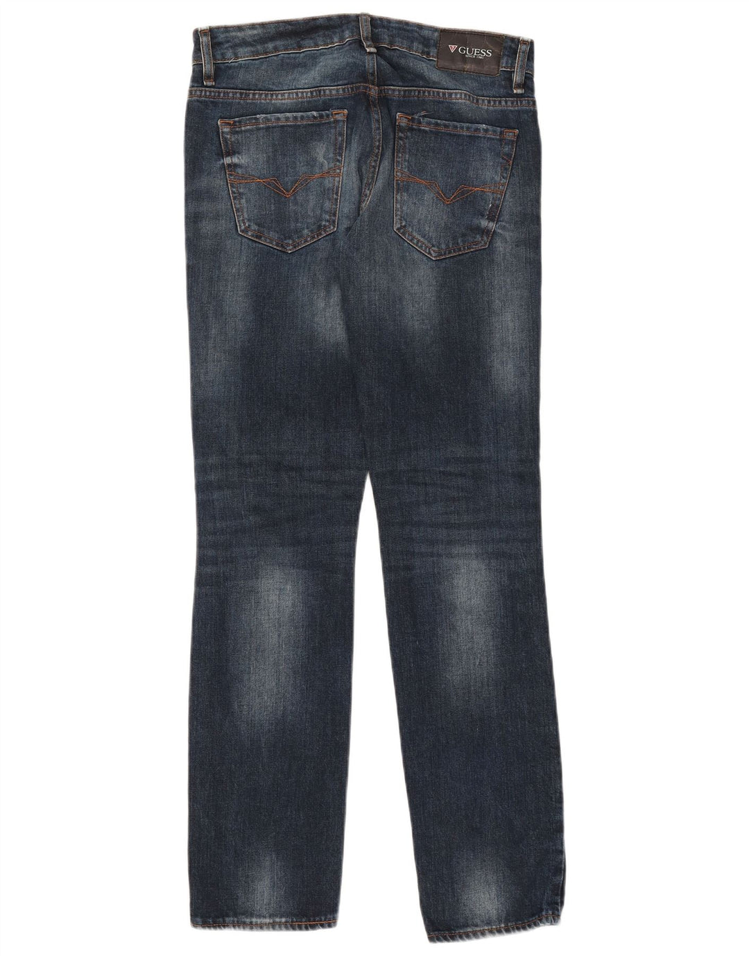 Guess Damen Distressed Slim Jeans W30 L32 Blaue Baumwolle