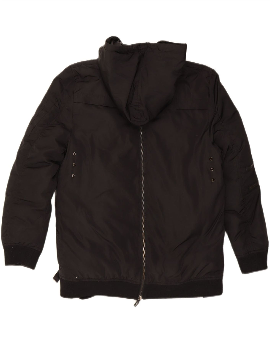 CESARE PACIOTTI 4US Womens Hooded Padded Jacket UK 12 Medium Black Vintage Cesare Paciotti 4US and Second-Hand Cesare Paciotti 4US from Messina Hembry 